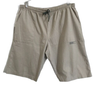 Nike Shorts Men Sports Wear XXL Khaki Knee Length Elastic Waist Draw String